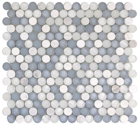 PD124 - H/F SoBe Sky Penny Round Mosaic - Happy Floors SoBe Sky Penny ...