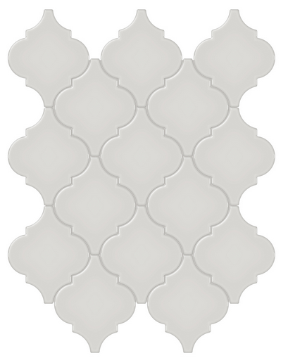 4501 0476 0 Anatolia Soho Halo Grey Arabesque Mosaic Tile Soho Halo Grey Arabesque Glossy