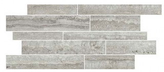 Panaria - Flow GREY Porcelain Muretto Mosaic Tile (12"x28" Sheet - Matte Finish)