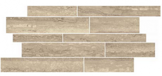 Panaria - Flow DESERT Porcelain Muretto Mosaic Tile (12"x28" Sheet - Matte Finish)