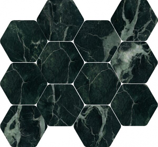 Happy Floors - Kobe VERDE Porcelain Hexagon Mosaic Tile (12"x13.5" Sheet - Matte Finish)