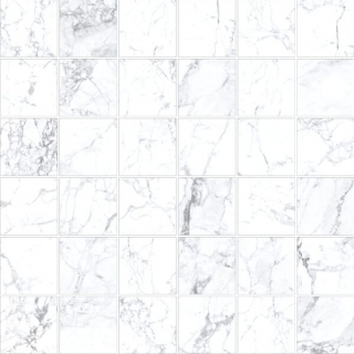 Happy Floors - 2"x2" Kobe STATUARIETTO Porcelain Mosaic Tile (12"x12" Sheet - Matte Finish)