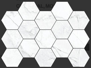 Happy Floors - Statik CHARCOAL Porcelain Hexagon Mosaic Tile (Matte Finish - 10"x14" Sheet)