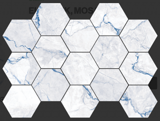 Happy Floors - Statik ELECTRIK Porcelain Hexagon Mosaic Tile (Matte Finish - 10"x14" Sheet)