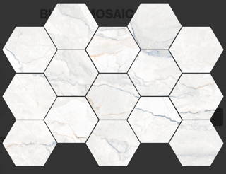 Happy Floors - Statik BLEND Porcelain Hexagon Mosaic Tile (Matte Finish - 10"x14" Sheet)