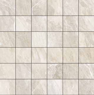 Happy Floors - 2"x2" Bernini CREAM Porcelain Mosaic Tile (Matte Finish - 12"x12" Sheet)