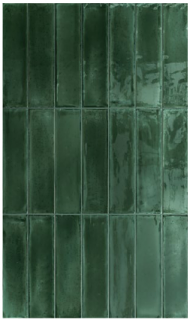 Ergon - 2-3/8""x9-7/16" Essential Brick VERDE Ceramic Wall Tile (Glossy Finish)