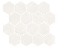 Gazzini - 3" Tinteunite WHITE Porcelain Hexagon Mosaic Tile (Matte Finish - 11.8"x10.2" Sheet)