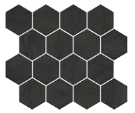 Gazzini - 3" Tinteunite BLACK Porcelain Hexagon Mosaic Tile (Matte Finish - 11.8"x10.2" Sheet)