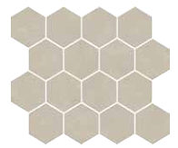 Gazzini - 3" Tinteunite SAND Porcelain Hexagon Mosaic Tile (Matte Finish - 11.8"x10.2" Sheet)